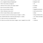 Electricity And Magnetism Worksheet   Wordmint Intended For Reading Comprehension Worksheet Magnetism And Electricity Answer Key