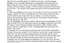 Elvis Presley Comprehension | Ks2 English | Teachit regarding Elvis Presley Reading Comprehension Worksheet