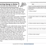 Energy Conversion Worksheet: Potential & Kinetic Energy Pertaining To Potential And Kinetic Energy Reading Comprehension Worksheet