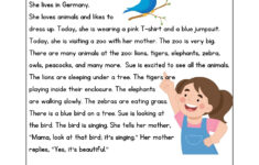 English For Beginners: Reading Comprehension within Beginner Reading Comprehension Worksheet