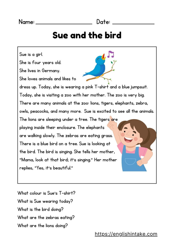 Beginner Reading Comprehension Worksheet