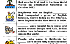 English For Kids Stepstep: Columbus Day Worksheets And Reading for Christopher Columbus Reading Comprehension Worksheet