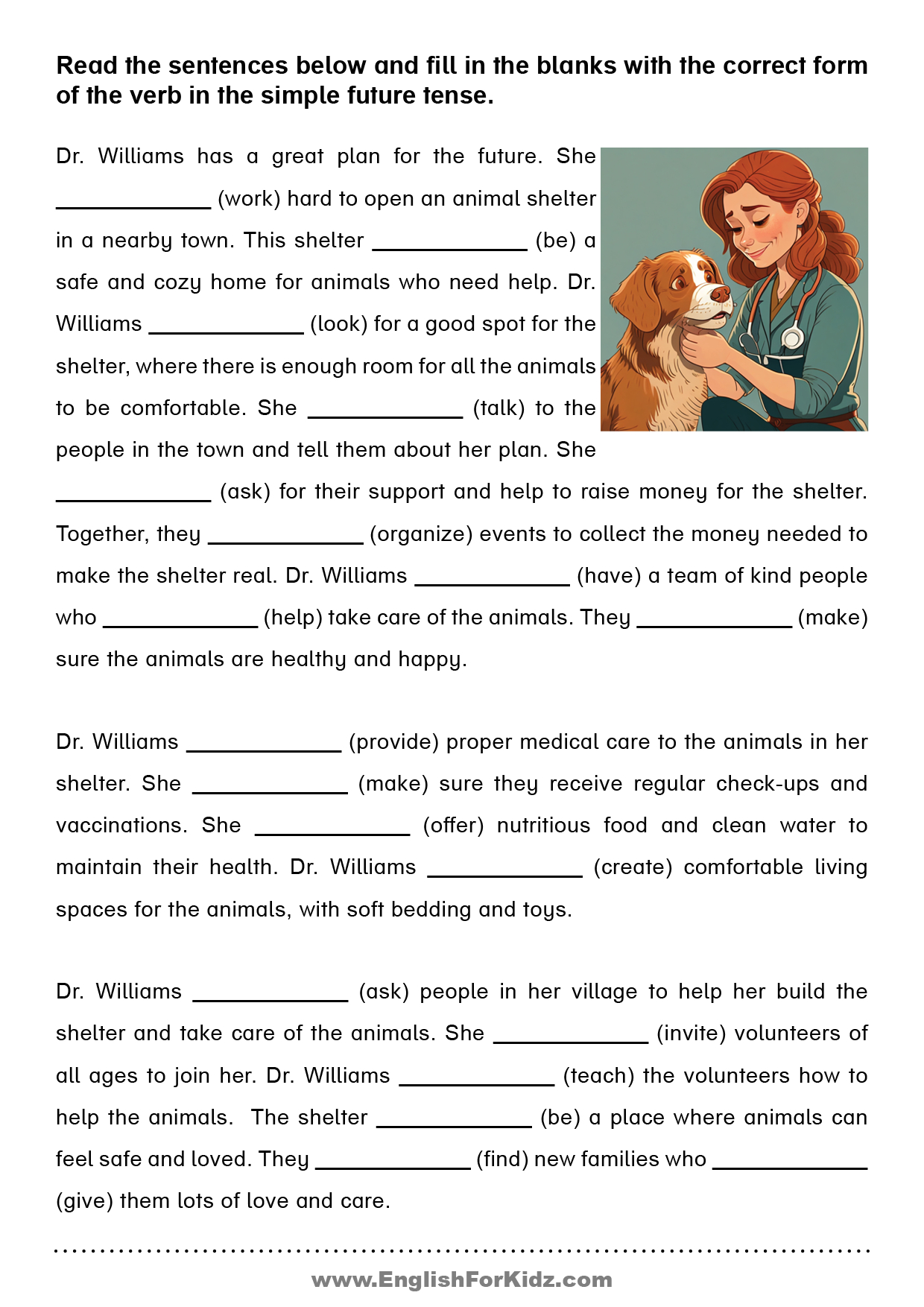 English For Kids Stepstep: Simple Future Tense Reading with Will Reading Comprehension Worksheet