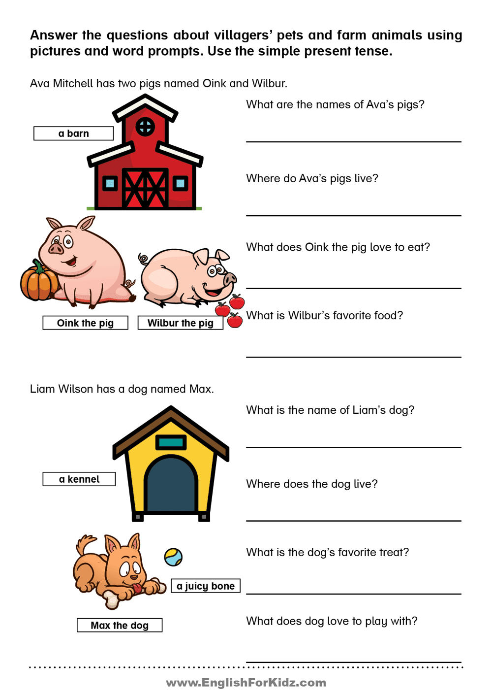 English For Kids Stepstep: Simple Present Tense Reading inside Present Simple Reading Worksheets