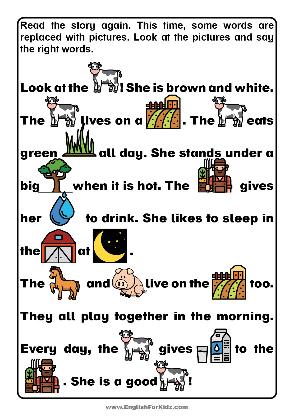 English For Kids Stepstep: Simple Reading Comprehension About pertaining to Reading Comprehension Worksheets With Visuals