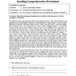 Englishlinx | Author'S Purpose Worksheets With Author'S Purpose Reading Comprehension Worksheet