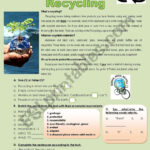 Environment   Recycling   Esl Worksheetveraviana Intended For Recycle Reading Comprehension Worksheet