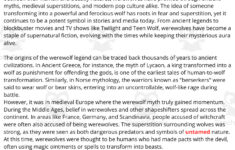 Esl Reading Comprehension + Writing Activity Worksheets On Werewolves inside Superstition Reading Comprehension Worksheets Middle School