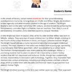 Esl Reading Comprehension + Writing Activity   Wright Brothers Regarding Wright Brothers Reading Comprehension Worksheet