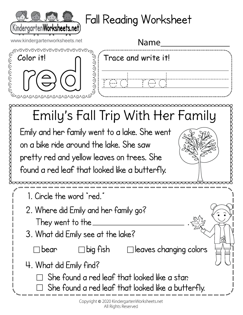 Fall Reading Worksheet - Free Printable, Digital, &amp;amp; Pdf with Fall Reading Comprehension Worksheets