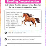 Farm Animals Horse Reading Comprehension English Worksheet For Within Animal Reading Worksheets
