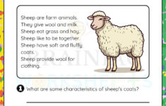Farm Animals Sheep Reading Comprehension English Worksheet For with Grade 5 English Comprehension Worksheets Farm Animals