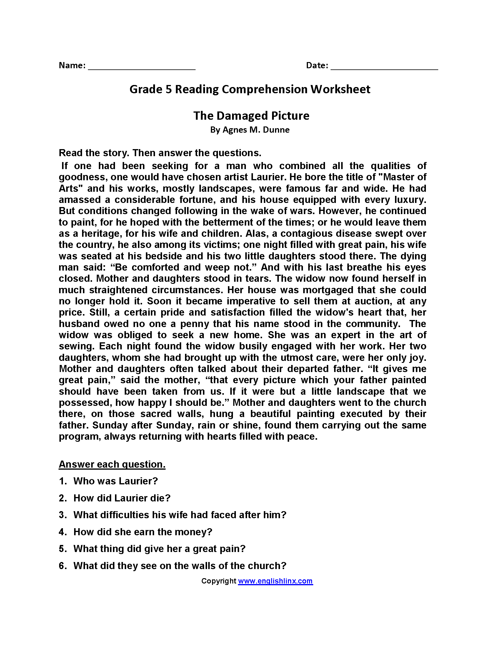 Fifth Grade Reading Worksheets | Improve Fluency &amp;amp; Vocabulary for Free Printable Reading Comprehension Worksheets For 5Th Graders