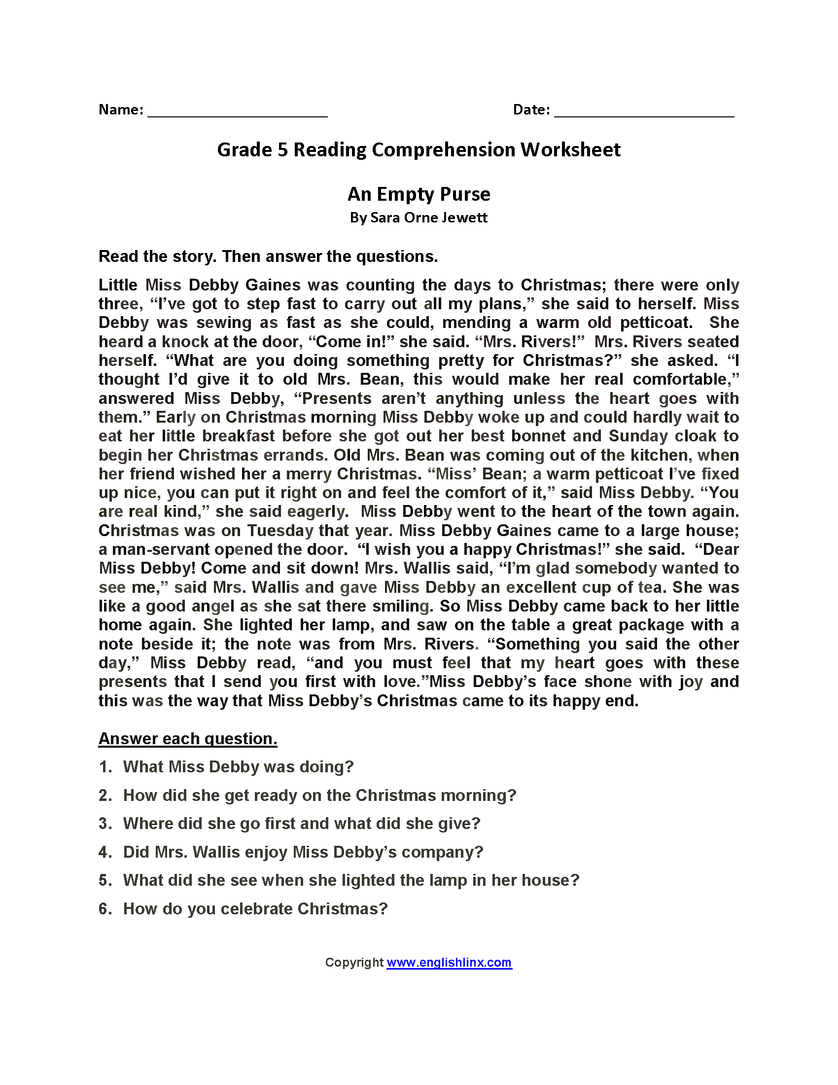Fifth Grade Reading Worksheets | Improve Fluency &amp;amp; Vocabulary pertaining to Free Printable Reading Comprehension Worksheets For 5Th Grade