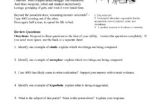 Figurative Language Poems With Questions | Ereading Worksheets with Poems Reading Comprehension Worksheets