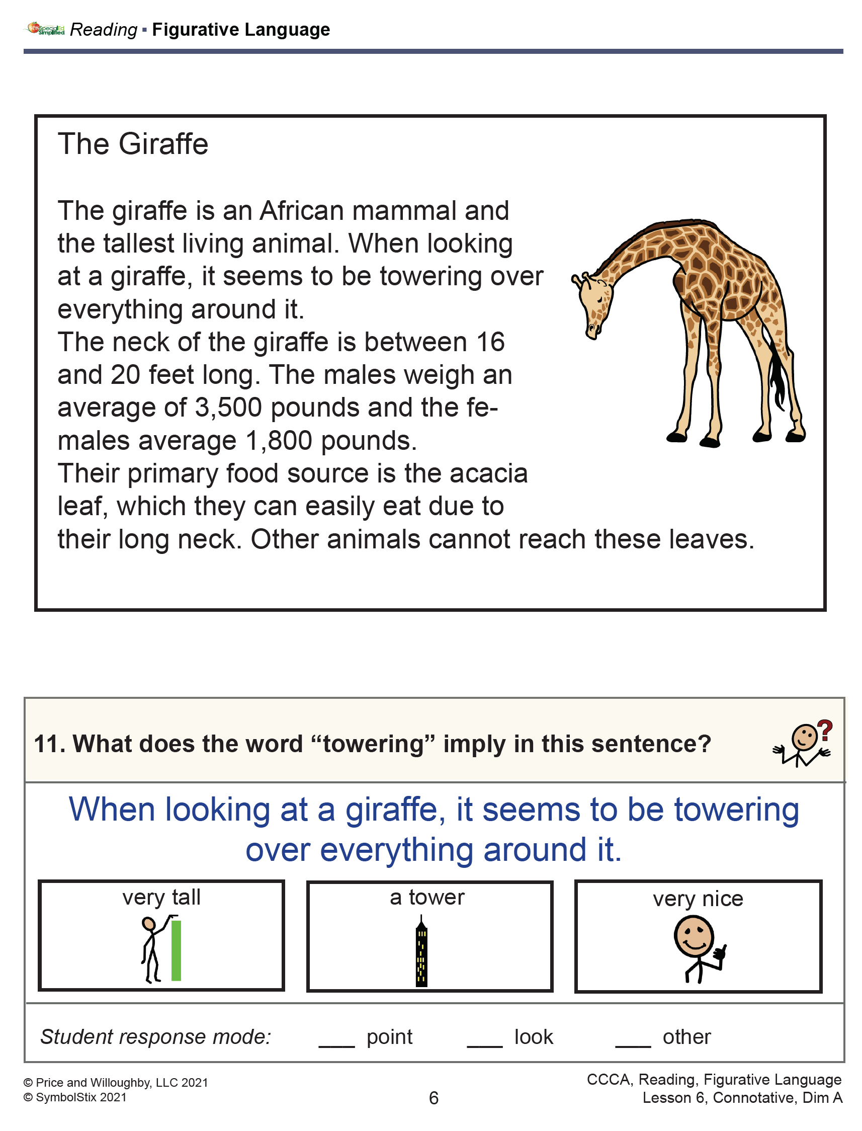 Figurative Language – Specialedsimplified in Figurative Language Reading Comprehension Worksheets