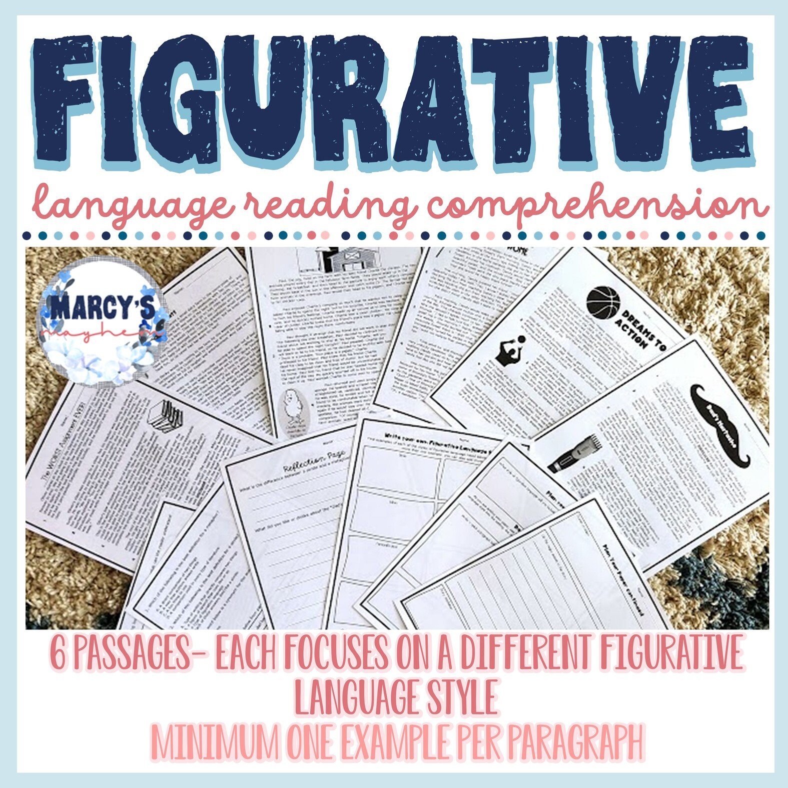 Figurative Language Worksheets Reading Comprehension 4Th &amp;amp; 5Th within Figurative Language Reading Comprehension Worksheets