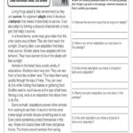 Fillable Online Animal Adaptations Worksheets 5Th Grade Pdf Fax Regarding Animal Adaptations Reading Comprehension Worksheets