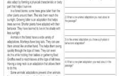 Fillable Online Animal Adaptations Worksheets 5Th Grade Pdf Fax regarding Animal Adaptations Reading Comprehension Worksheets