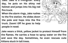 Firefighter Reading Comprehension Worksheet Free for Campfire Reading Comprehension Worksheets Grade 1