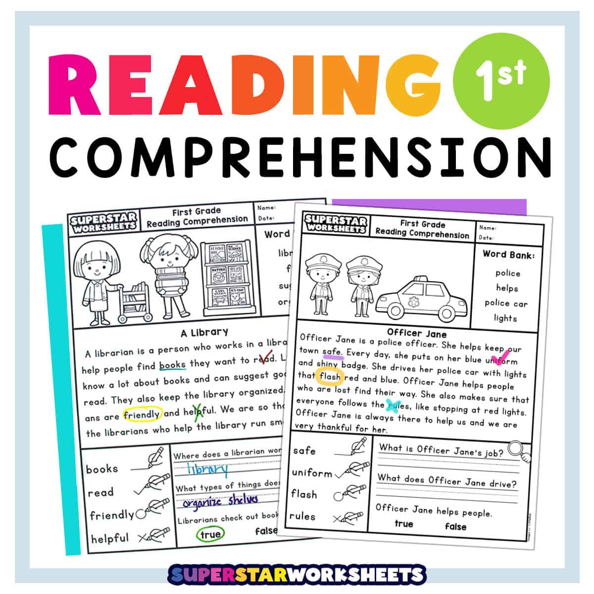 First Grade Reading Comprehension - Superstar Worksheets regarding Reading Comprehension Worksheets 1st Grade Free