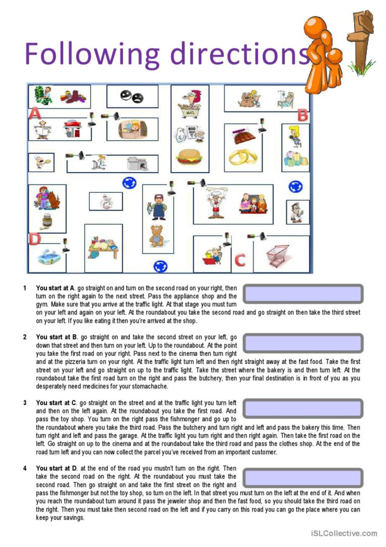 Following Directions: English Esl Worksheets Pdf &amp;amp; Doc inside Following Directions Reading Comprehension Worksheets