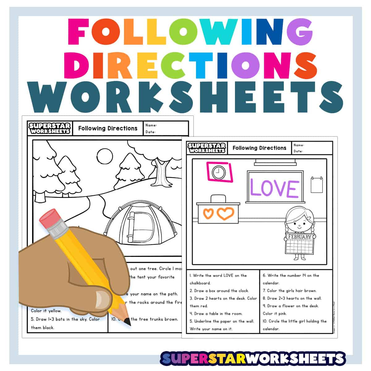 Following Directions Worksheets - Superstar Worksheets with Following Directions Reading Comprehension Worksheets