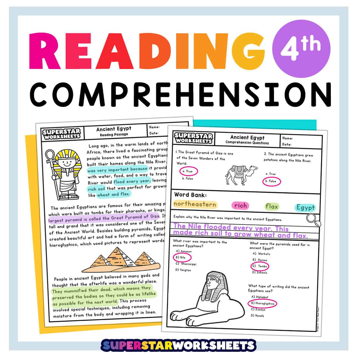 Fourth Grade Reading Comprehension - Superstar Worksheets intended for Reading Comprehension Worksheets 4th Grade Free