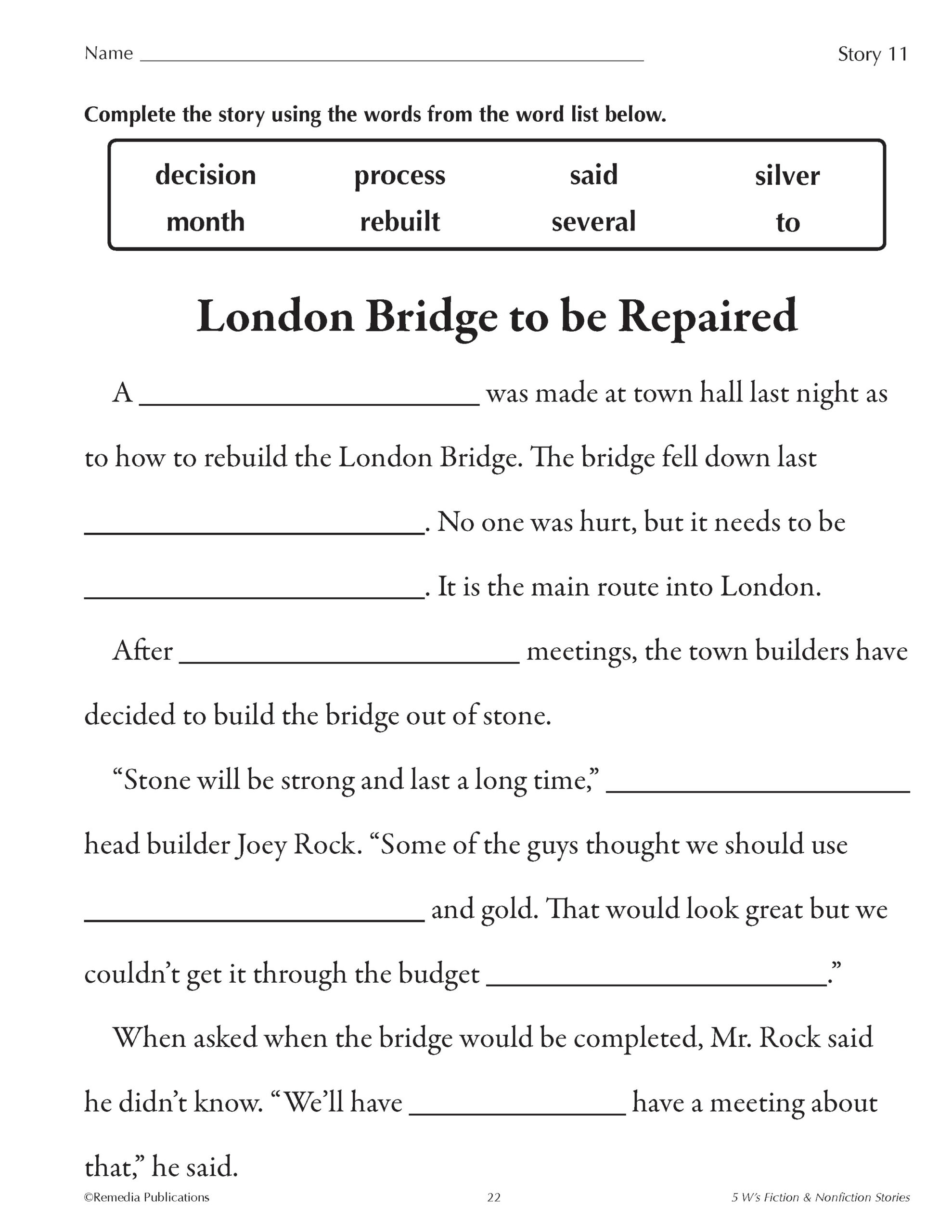 Fractured Fairy Tales And 5 W&amp;#039;S Questions For Reading with 5W Reading Comprehension Worksheets