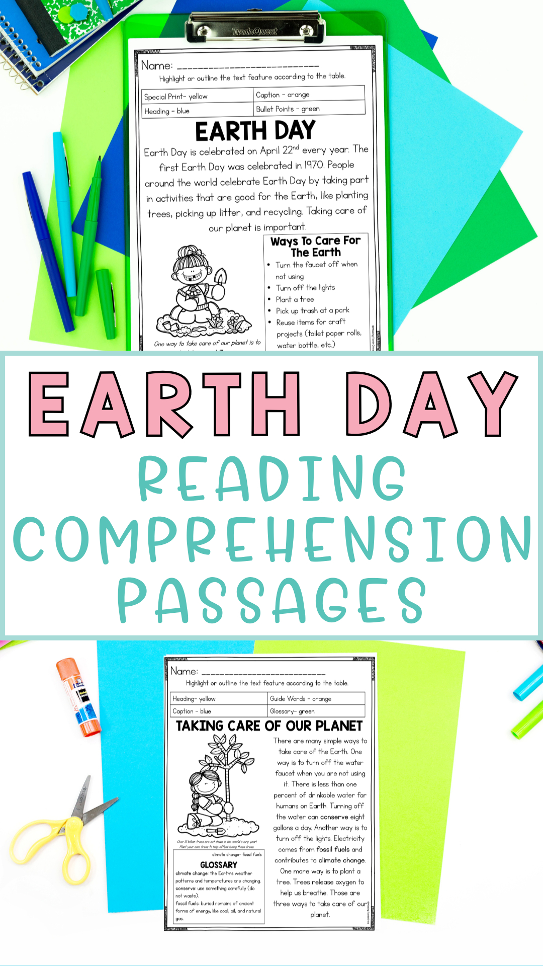 Free Earth Day Reading Comprehension Worksheets - Missing Tooth Grins throughout Earth Day Reading Comprehension Worksheets Free