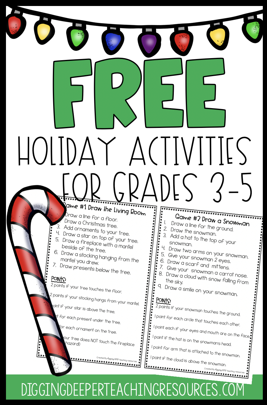 Free Holiday Activities For Students In Grades 3-5 - with Free Christmas Reading Comprehension Worksheets For 3rd Grade