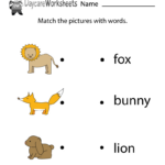 Free Printable Animal Words Reading Worksheet For Preschool With Regard To Free Printable Animal Comprehension Worksheets