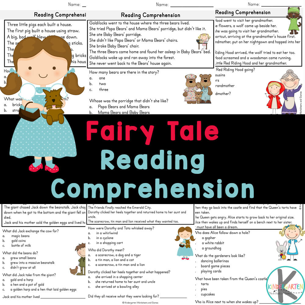 Free Printable Fairy Tale Reading Comprehension Worksheets pertaining to Fairy Tales Reading Comprehension Worksheets