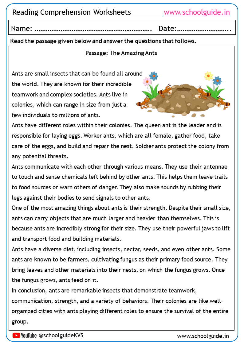 Free Printable Reading Comprehension Worksheets intended for Free Printable Reading Comprehension Worksheets For 5th Grade