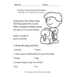 Free Reading Comprehension Worksheets For Back To School Throughout Reading Comprehension Worksheet For Short Stories