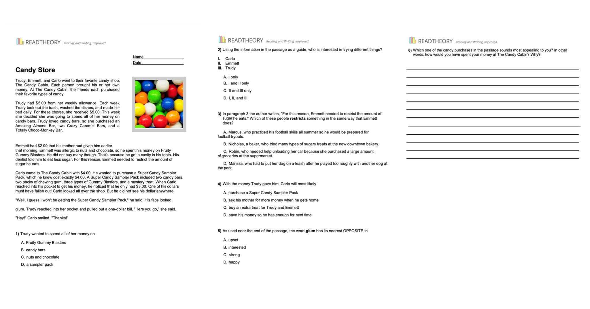 Free Reading Comprehension Worksheets For Grades 1-12 | Readtheory with Reading Comprehension Worksheet For Grade 12