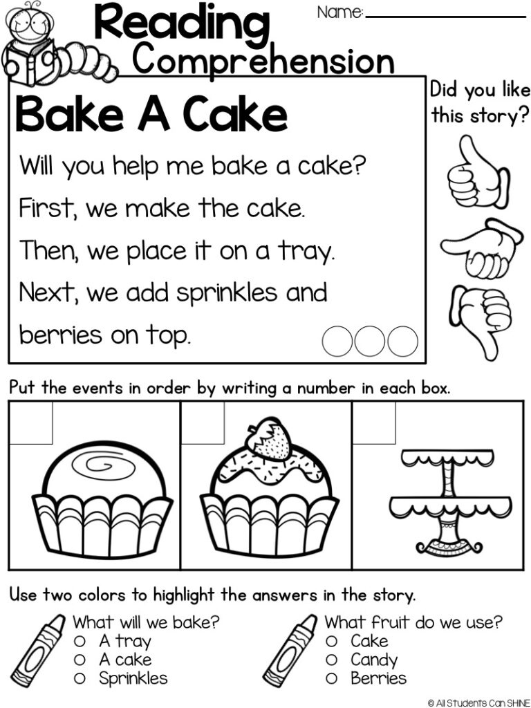 Free Reading Passages For Beginning Readers - All Students Can Shine regarding Reading Comprehension Worksheets 1st Grade Multiple Choice