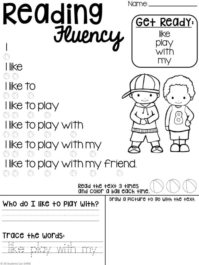 Free Reading Passages For Beginning Readers - All Students Can Shine throughout Free 1St Grade Reading Comprehension Worksheets