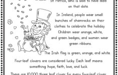 Free St. Patrick'S Day Printables For Kids — Xoxoerinsmith pertaining to St Patricks Day Reading Comprehension Worksheets Free
