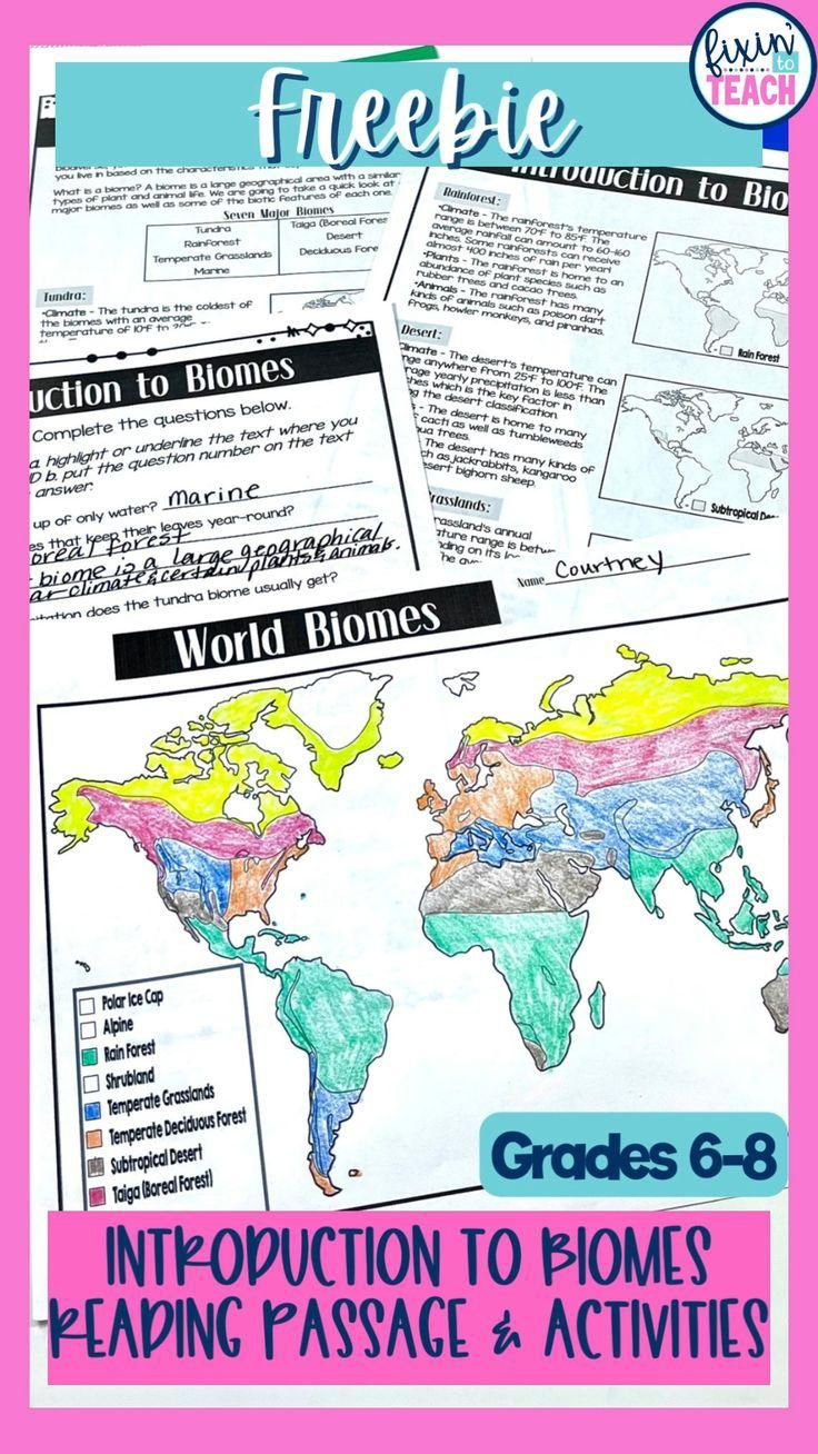 Freebie Introduction To Biomes Reading Passage And Activities For inside Biomes Of The World Reading Comprehension Worksheets