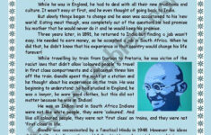 Gandhi Reading Comprehension (4 Pages) - Esl Worksheet with Gandhi Reading Comprehension Worksheets