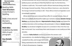 Georgia Reconstruction Reading Packetteach Simple with regard to Reconstruction Reading Comprehension Worksheet