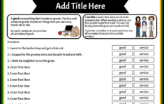 Goods And Services: Reading Passage - Economics Worksheet within Goods And Services Reading Comprehension Worksheets