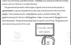 Government Goods And Services Reading Packet regarding Goods And Services Reading Comprehension Worksheets