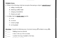 Grade 4 Kinetic And Potential Energy Worksheets &amp; Printable in Potential and Kinetic Energy Reading Comprehension Worksheet
