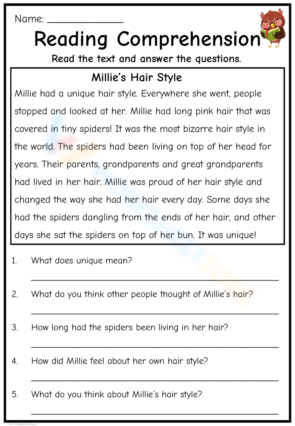 Grade 4 Short Story Worksheets &amp;amp; Printable in Year 4 Quick Reading Comprehension Worksheets