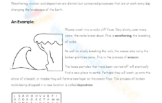 Grade 7 Weathering Erosion And Deposition Worksheets regarding Weathering And Erosion Reading Comprehension Worksheets