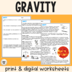 Gravity Guided Reading Worksheet With Answer Key   Laney Lee With Gravity Reading Comprehension Worksheets