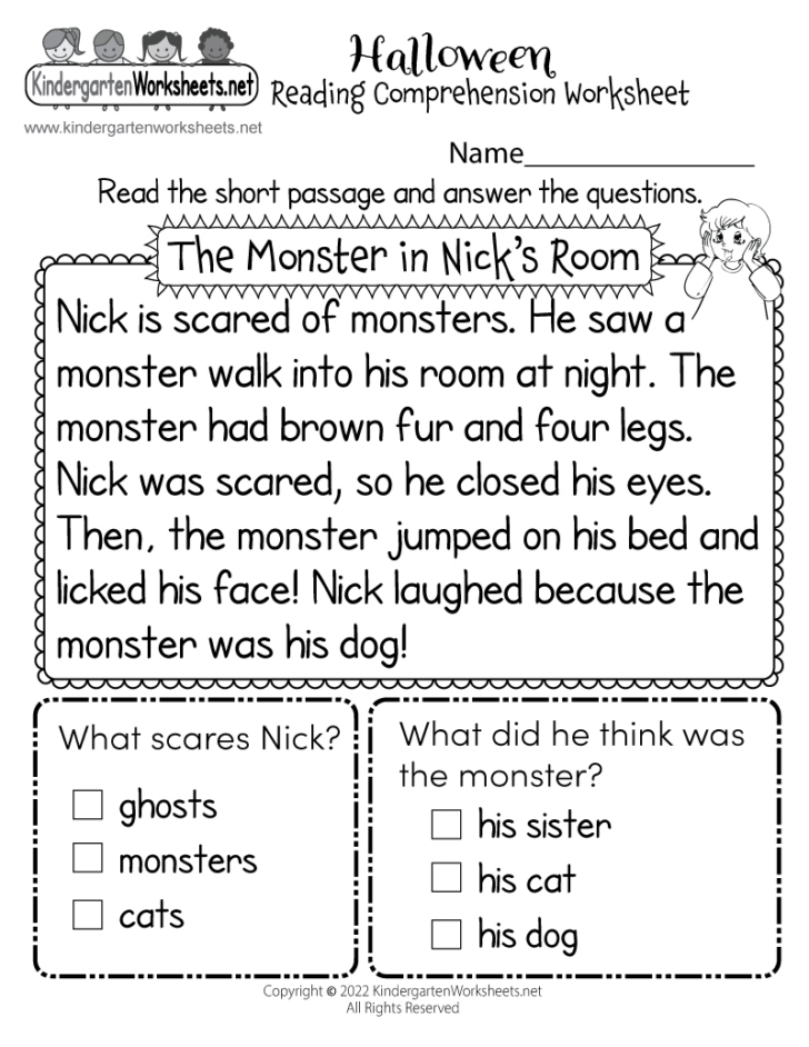 Reading Comprehension Worksheet For Beginners