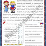 Happy 4Th July" Series (4)   Reading Comprehension   Esl Worksheet Throughout 4Th Of July Reading Comprehension Worksheet